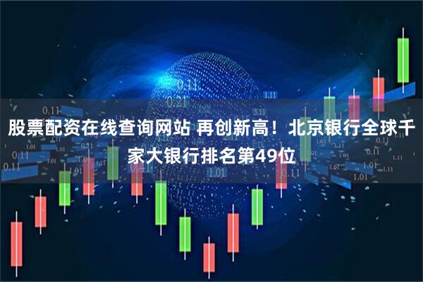 股票配资在线查询网站 再创新高！北京银行全球千家大银行排名第49位
