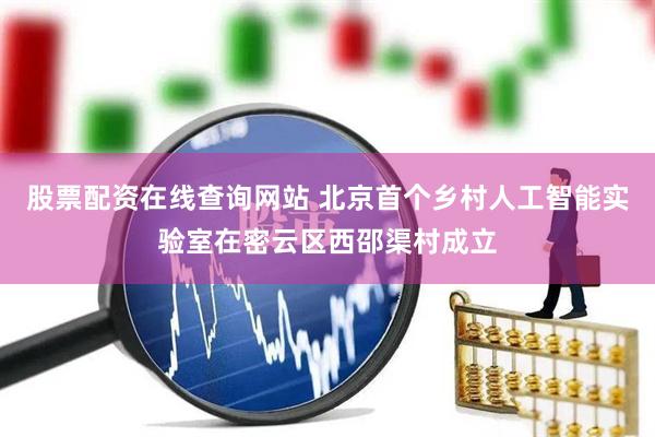 股票配资在线查询网站 北京首个乡村人工智能实验室在密云区西邵渠村成立